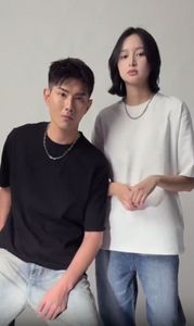 OREN SPORT-T-shirt unisexe de qualité supérieure en coton, 260gsm, couleur unie, à épaules tombantes, oversize, décontracté, motif solide - Product Image 4