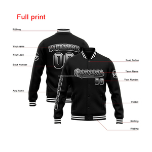 Veste universitaire de luxe en laine et cuir, broderie personnalisée, manteau Letterman haut de gamme pour la vente en gros - Product Image 2