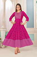 Collection Kurti à imprimé or en rayonne lourde pour femmes Vêtements indiens et pakistanais approuvés avec style de robe de travail séquentiel