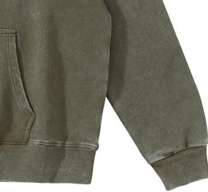 Sweat à capuche oversize pour homme en coton/fibre de bambou/polaire, coupe-vent, écologique, blanc délavé, avec logo personnalisé, poche hiver - Product Image 4