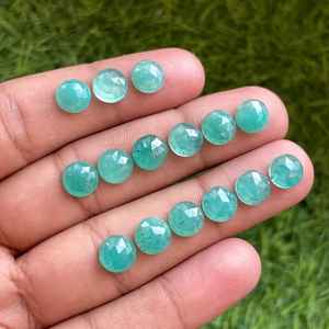 พลอยอเมซอนทรงกลมพลอยเทียมธรรมชาติขนาด8มม. 15ชิ้นสำหรับทำเครื่องประดับสร้อยข้อมือจี้แหวน - Product Image 1