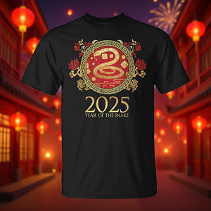 Camiseta del Año Nuevo Chino de la Serpiente 2025 del Zodíaco Lunar - Product Image 3