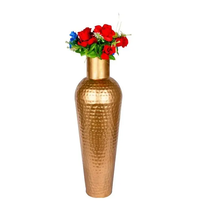 Classic Design Metal flower Vase Gold Heavy Duty Of Aluminum Vase Royal Gold Trumpet Vase For Decoration Event Party Supply