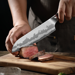 มีดทำครัวสแตนเลสมีดเชฟมืออาชีพพร้อมที่จับไม้ - Product Image 5