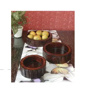 과일 파스타 시리얼 수프 혼합 그릇 최고의 품질 나무 초대형 샐러드 그릇 라운드 음식 서빙 그릇 세트