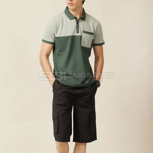 Dernière conception, vente chaude, chemise décontractée pour homme en tricot uni à manches courtes avec logo personnalisé, haute qualité - Product Image 3