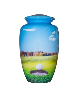 Urna de cremación de golf para golfistas, urna funeraria de golf de gran tamaño para cenizas humanas con bolsa - Product Image 1