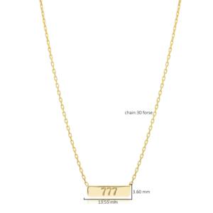 <b>777</b> Laser Cut Plain Design Charm <b>Necklace</b> Pendant Turkish Handmade Gold Plated Zircon 925 Sterling Silver Women's Trendy Jewelry - Product Image 2