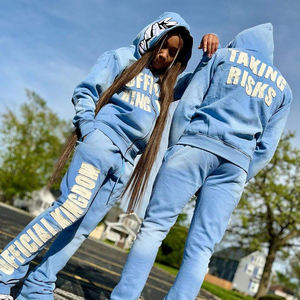 Ensemble de survêtement en molleton respirant pour homme, décontracté, 2 pièces, design personnalisable, vente chaude - Product Image 3