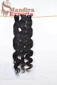 100% naturel vierge noir couleur longue vague de corps faisceaux pas cher sans produits chimiques indien Temple Extensions de cheveux humains - Product Image 2