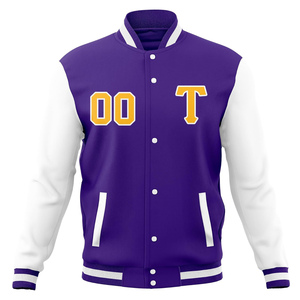 Chaqueta Bomber de béisbol Letterman Varsity de alta calidad en cuero genuino, colores de equipo personalizados, Mangas de cuero de cuerpo de lana - Product Image 4