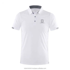 T-shirt pour homme à col montant et manches courtes, en tricot 100% coton respirant, avec impression numérique personnalisée sur le devant, OEM - Product Image 4