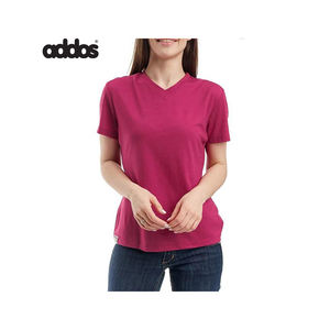 T-shirts pour femmes en gros, nouvelle collection été, manches courtes, couleur unie, col rond, vêtements pour femmes - Product Image 5