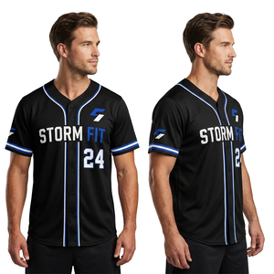 Camiseta de Béisbol Personalizada para Hombre, Manga Corta, Sublimada, Absorbente de Humedad, Antibacteriana, Corte Regular, para Todas las Temporadas, Ropa de Equipo - Product Image 2