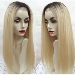 ผมต่อแบบตรงผมมนุษย์ไม่ผ่านกระบวนการเป็นลอนผมตรงแบบไม่ใช้กาวลูกไม้สีบลอนด์มีความละเอียดสูงสำหรับ613อินเดีย - Product Image 3