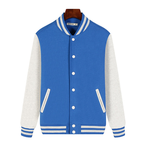 2026Baseball <b>Jackets</b> With Button Contrast Color Baseball Leather varsity <b>Jacket</b> for men - Product Image 3