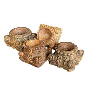 Maceta de Madera Tallada de Estilo Antiguo, de Alta Calidad, Ecológica y Biodegradable, para Uso en Interiores, para Flores Artificiales - Product Image 1