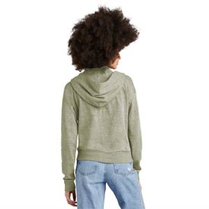Sudadera con capucha verde Frost con media cremallera para mujer: Sudadera con capucha cómoda y acogedora de lana, perfecta para ropa informal, capas - Product Image 3
