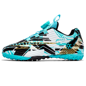 Chaussures de football pour enfants à <span class=keywords><strong>lacets</strong></span> rotatifs, tige en TPU, <span class=keywords><strong>crampons</strong></span> en caoutchouc TF, protection des orteils, vente en gros, usine OEM - Product Image 2