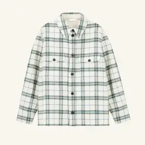 Camicia di flanella scozzese a maniche lunghe Regular fit da uomo su misura camicie di flanella di cotone scozzese di colore snowboard da sci la migliore vendita