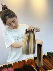 Lisos mechones de cabello humano vietnamita, color de piano con cierre, 100% - Product Image 4