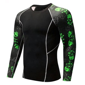 <b>Custom</b> Sublimation Breathable Eco-Friendly Rash Guard Men MMA BJJ <b>Compression</b> <b>Shirt</b> Quick Dry Sportswear - Product Image 2