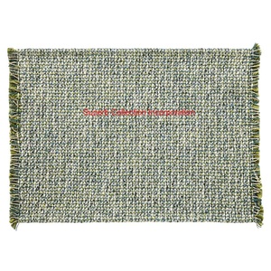 ที่รองจานทรงสี่เหลี่ยมถักปอกระเจาธรรมชาติสุดสร้างสรรค์พร้อมขอบทรงหอยเชลล์ตกแต่งโต๊ะด้วยมือสำหรับห้องรับประทานอาหารและห้องครัว - Product Image 6