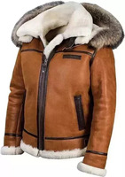Veste en cuir pour homme, décontractée, hiver, marron, en véritable peau de mouton, doublée de fourrure synthétique Sherpa, respirante, coupe-vent, écologique