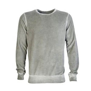 Hot Selling 100% Cotton <b>Crewneck</b> Sweatshirt Tracksuit Men's French Terry Plain Casual Sporting Jogger Suit Plus Size Solid - Product Image 2