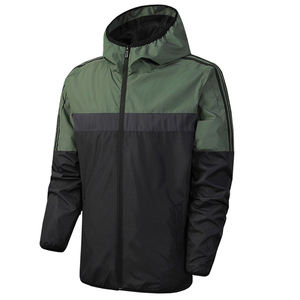 Veste coupe-vent imperméable à col montant en toile noire et grise de haute qualité en gros, nouvelle arrivée pour hommes - Product Image 1