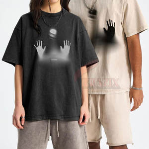 Camiseta de Algodón 100% Más Vendida, Personalizada, con Hombros Caídos, Estampado de Última Moda, Antiarrugas, de Secado Rápido, Cuello Redondo, Corte Regular, Informal - Product Image 6