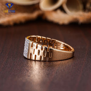 0,30 TDW Anillo de oro amarillo con diamantes de corte redondo por Lab-Stone/Anillo de diamantes de lujo/Color DE LA EF-VS - Product Image 3