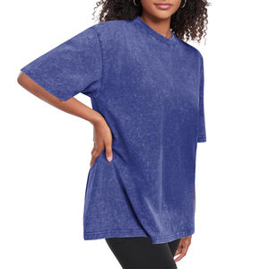 Camiseta Ecológica de Mujer, Corte Ajustado, Hombros Caídos, Lavado Ácido, Logotipo Personalizable, Impresa, Informal, para Verano, Servicios OEM, Entrega Rápida - Product Image 4