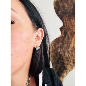 Kingman Turquoise & Sterling Silver <b>Post</b> <b>Earrings</b> Navajo-Crafted Cultural Collectible Jewelry for Women - Product Image 2
