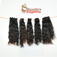 100% Remy pur jeune vierge naturel ondulé faisceaux de cheveux vendeur couleur noire fabrication indienne temple extensions de cheveux humains
