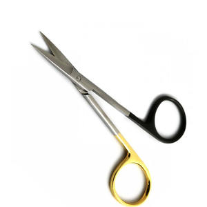 Tijeras quirúrgicas de la mejor calidad, mango recto recubierto de oro y negro, tijera de Cirugía de hoja afilada recta de 5,5 pulgadas - Product Image 1