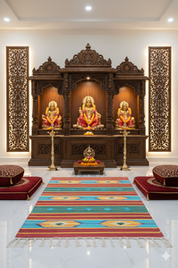 Alfombra de Algodón Floral Moderna Tejida a Mano Personalizable - Lavable, Reversible, para el Hogar, Ejercicio, Oración, Viajes, Picnic - Product Image 3