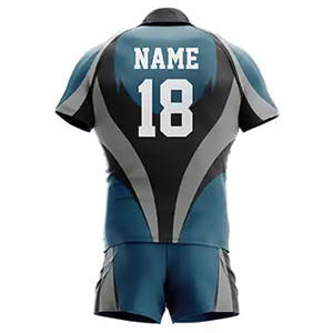 Uniforme de rugby pour adultes de qualité supérieure, personnalisable, classique, respirant, coupe ajustée, ensemble d'équipe, durable, extensible, léger, en polyester - Product Image 4