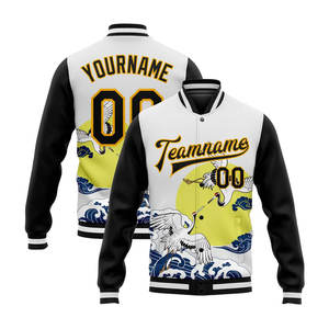 Chaqueta Universitaria de Béisbol Personalizada para Hombre con Logotipo, Mangas de Cuero, la Mejor Calidad, Chaqueta de Béisbol Universitaria para Calentamiento, Envío Rápido - Product Image 1