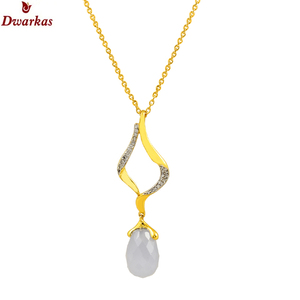 Lujo chapado en oro plata esterlina 925 Calcedonia CZ multi piedra preciosa colgante fiesta regalo joyería para hombres mujeres - Product Image 1