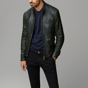 Blouson aviateur en cuir pour hommes-Veste en cuir de vachette de haute qualité, élégante et confortable pour toutes les saisons pour hommes - Product Image 3