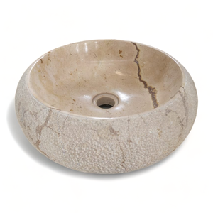 อ่างล้างหน้าหินอ่อนสีเทาทำมือ อ่างล้างหน้าหินแท้ทรงกลมขัดเงาสำหรับเคาน์เตอร์ห้องน้ำสุดหรู - Product Image 5