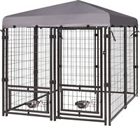 Kandang Anjing Indoor Outdoor Terlaris, Pagar Bermain Logam Galvanis dengan Kancing Pengunci, Mudah Dirakit untuk Hewan Kecil