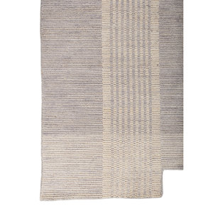 Handmade Wool Rugs in Contour Grey Black Striped Pattern for Home-for Living Room Bedroom <b>Hallway</b> for Teens-Model Number Hwl-443 - Product Image 4