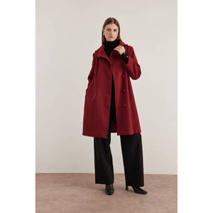 Robe asymétrique tissée bordeaux - Product Image 4