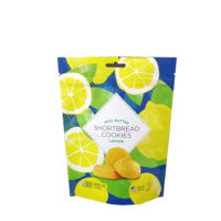 Sachet d'emballage alimentaire imprimé sur mesure, sachet en plastique refermable avec fermeture éclair pour bonbons, snacks et biscuits, pochette verticale