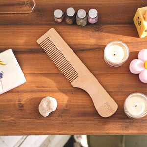 Eco-Friendly Wooden <b>Hair</b> <b>Comb</b> Wide Tooth Organic Bamboo <b>Comb</b> for Curly, Thick, Wet & Dry <b>Hair</b> Detangling - Product Image 3