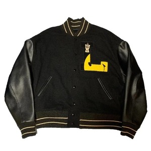 Chaqueta universitaria de cuero con bordado de logotipo personalizado de alta calidad para hombre de talla grande de manga larga de punto transpirable lavado - Product Image 1