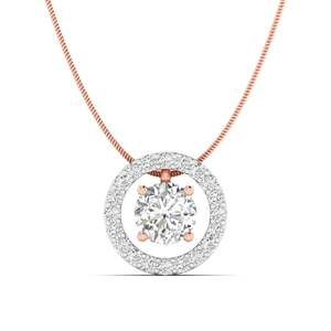 Colgante de halo central con diamante de corte redondo premium de 2.00 ct, color F, claridad VS, diamante cultivado en laboratorio en oro de 14K, regalo de aniversario nupcial - Product Image 3