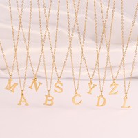 Liontin Kalung Trendy DIY dari Baja Anti Karat, 26 Manik Huruf A-Z untuk Wanita dan Anak-anak